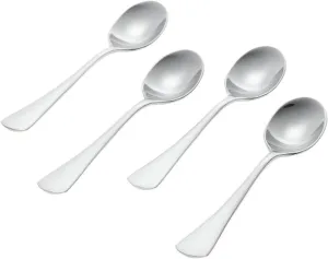 Ginkgo International Mariko Stainless Steel Demitasse Spoons, Set of 4,Silver