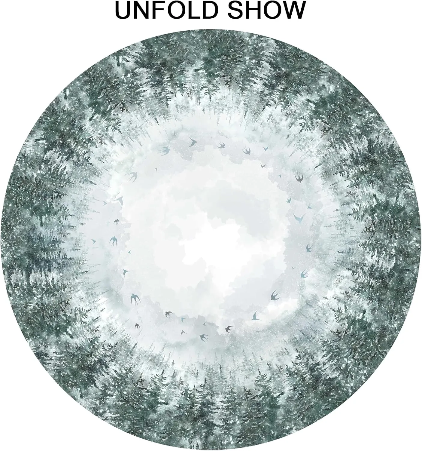 Giwawa Winter Pine Tree Round Tablecloth 60 Inch Nature Forest Decorative Table Cloth Polyester Washable Table Cover for Party Picnic Dinner Home