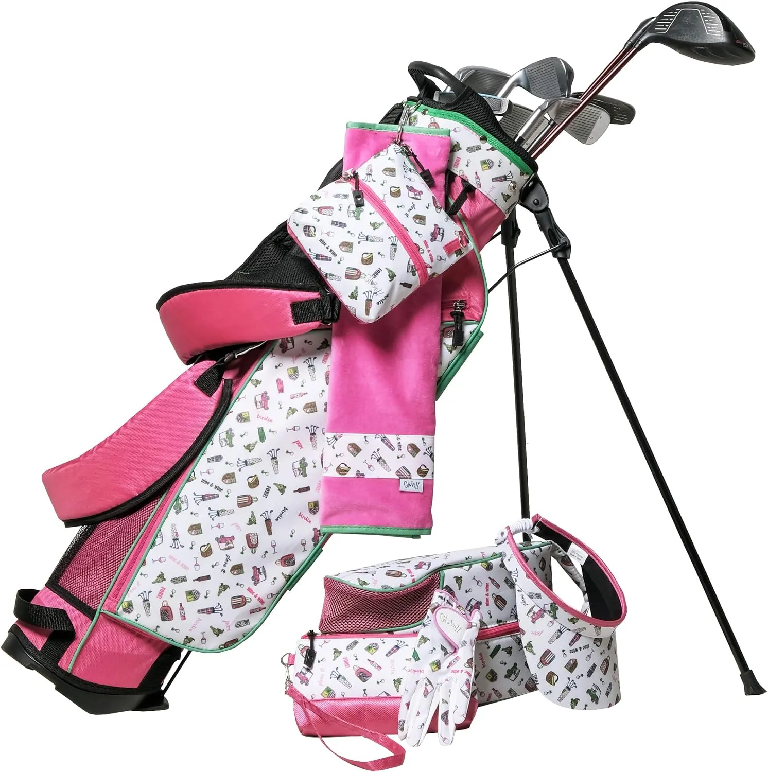 Glove It Golf Zip Bag - Crossbody Organizer with 2 Pockets, 24 in Detachable Strap, Lightweight Women’s Golf Accessory Bag