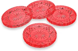 Godinger Coasters for Drinks, Coasters for Coffee Table, Crystal Glass Bar Coasters, Dublin Collection - Set of 4