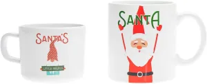 Godinger Coffee Mugs, Hot Beverage Cups, Santa, Christmas Decorations, Holiday Decor, Set of 2