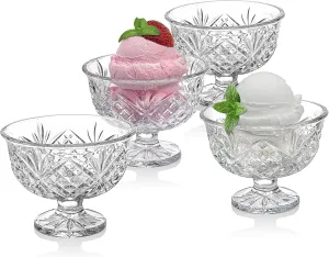 Godinger leaded-crystal Ice Cream Dessert All Purpose Serving Bowls - Dublin , Set of 4