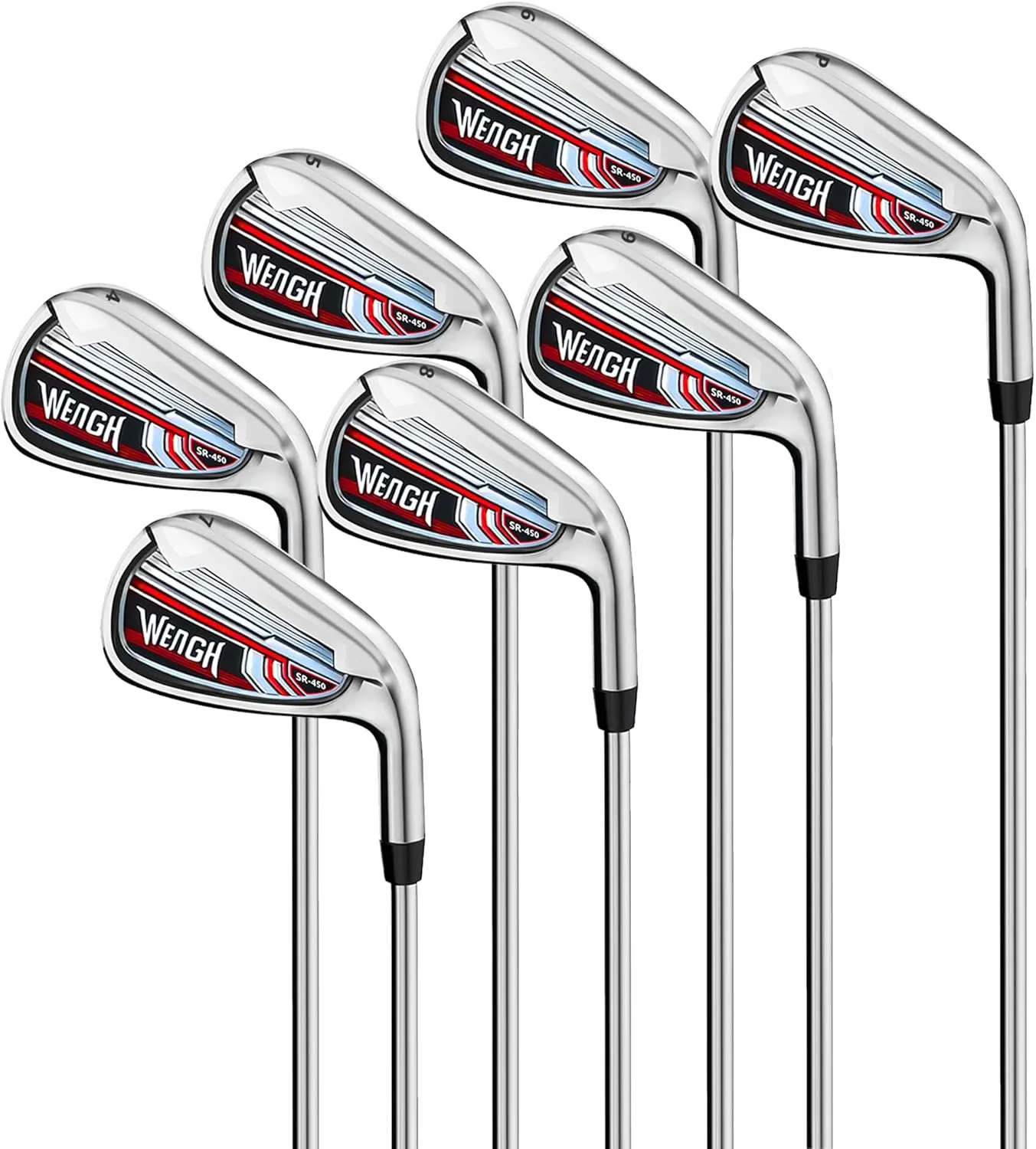 Golf Irons Set (4,5,6,7,8,9,PW), Golf Irons for Women or Men Right Handed Golfers -Flex- Regular(Silver)