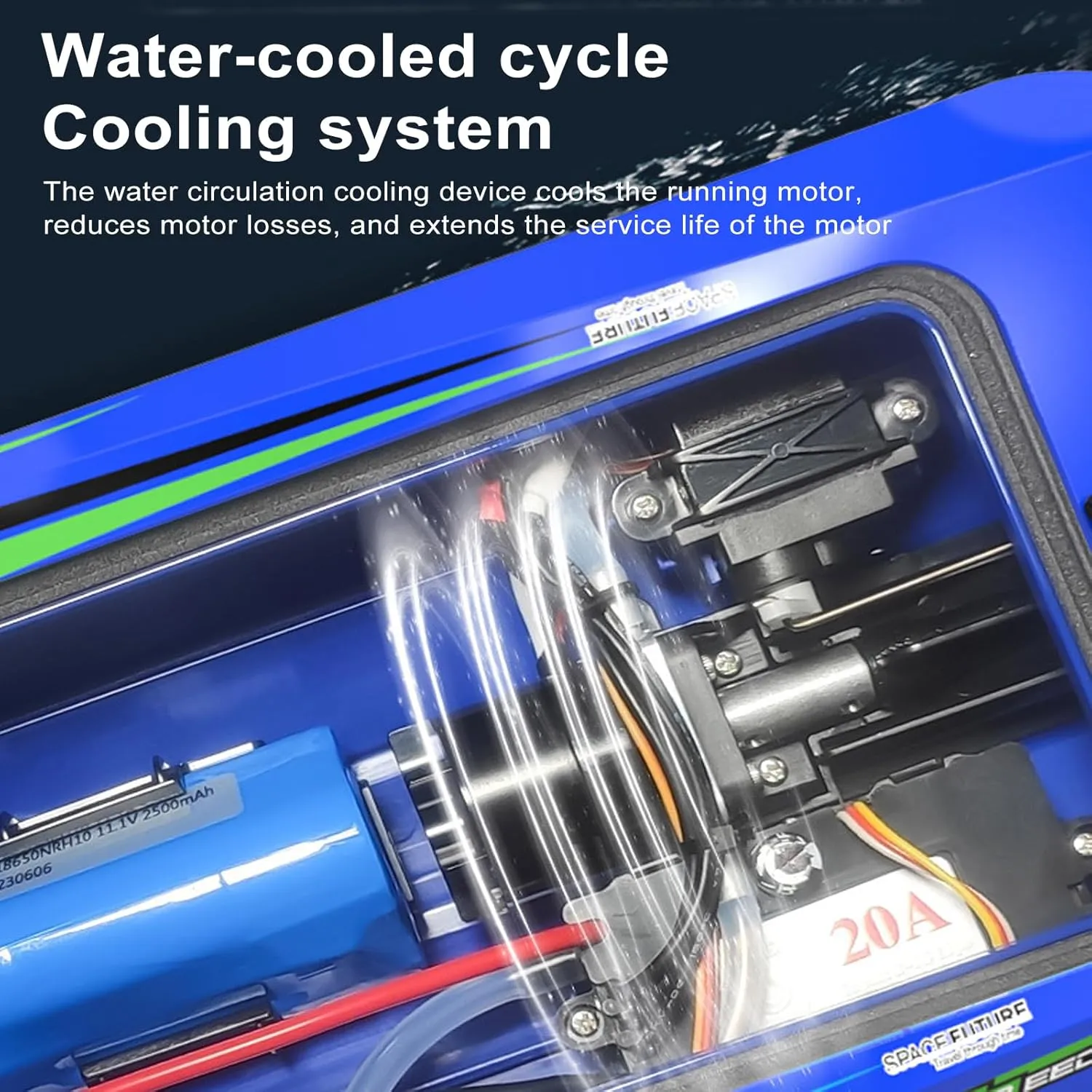 GoolRC Remote Control Boat 2.4GHz High Speed 30km/h Brushless Turbojet Speedboat Remote Control Ship Cooling Waterproof Low Battery/Over Distance Reminder 2 Battery