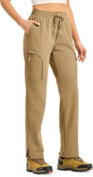 Gopune Women's Hiking Cargo Pants Lightweight Quick Dry Water Resistant Camping Work Travel Pants
