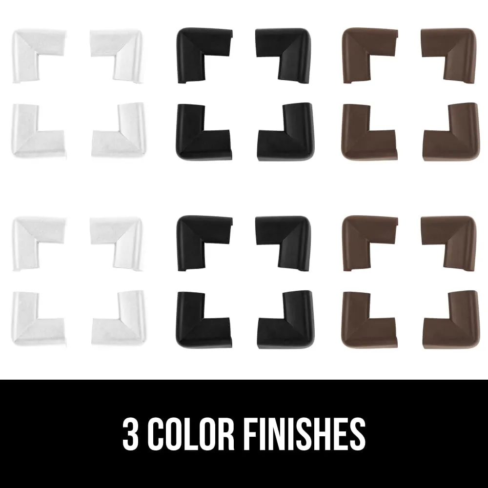 GORILLA GRIP Baby Proof Corners and Edges for Furniture, Kid Proofing Adhesive Table Corner Protectors, Heavy Duty Soft Rubber Foam Protection, Includes 8 Protective Safety Guards, 10 Feet, Brown