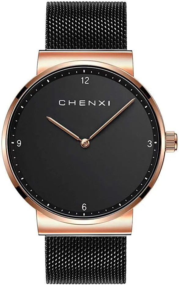 Gosasa Men and Women Watch Couple Minimalist Quartz Watches Fashion Stainless Steel Classic Watch with Steel Band
