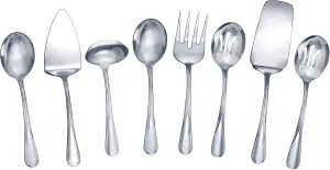 Gourmet Basics by Mikasa 5181046 Kaylee 8-Piece Stainless Steel Serving Set