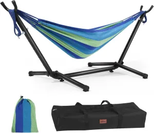 Goutime Kids Hammock with Stand,220lb Capacity,Childs Hammocks Frame Holder Base with Portable Carrying Bag for Indoor,Outdoor,Patio,Deck,Yard,Beach (Blue)