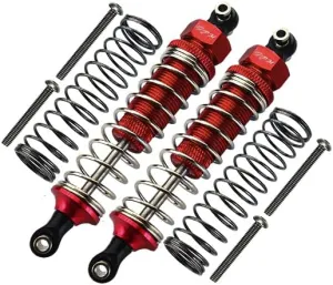 GPM For Traxxas TRX-4 Trail Defender Crawler/TRX-6 Merc-Benz G63 Upgrade Parts Aluminum Front/Rear Adjustable Spring Dampers - 1Pr Set Red