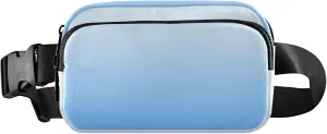 Gradient Blue Fanny Belt Bag Waist Packs Crossbody Bags Bum Bag for Running Hiking Travel Workout Adjustable Strap for Women Men