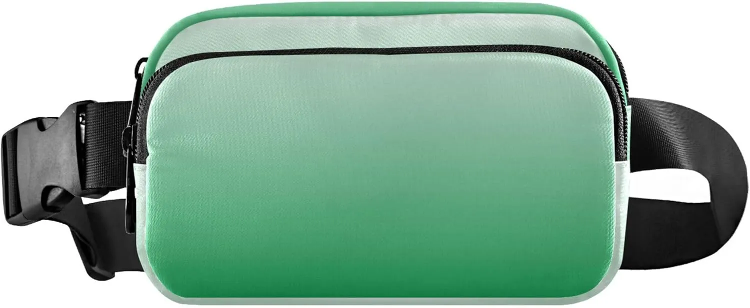 Gradient Green Fanny Belt Bag Waist Packs Crossbody Bags Bum Bag for Running Hiking Travel Workout Adjustable Strap for Women Men
