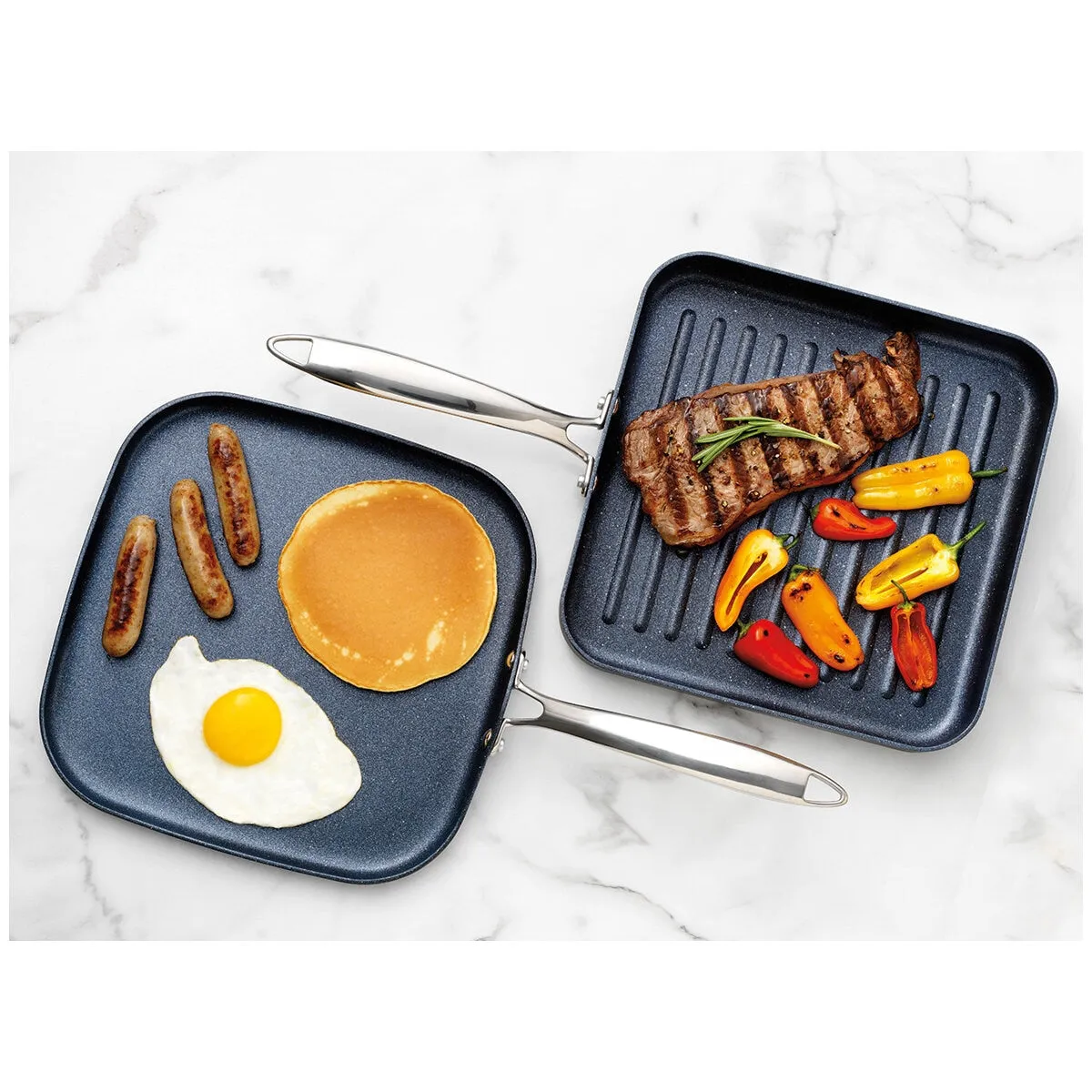 Granitestone Diamond Pro Grill And Griddle Set 2 Piece