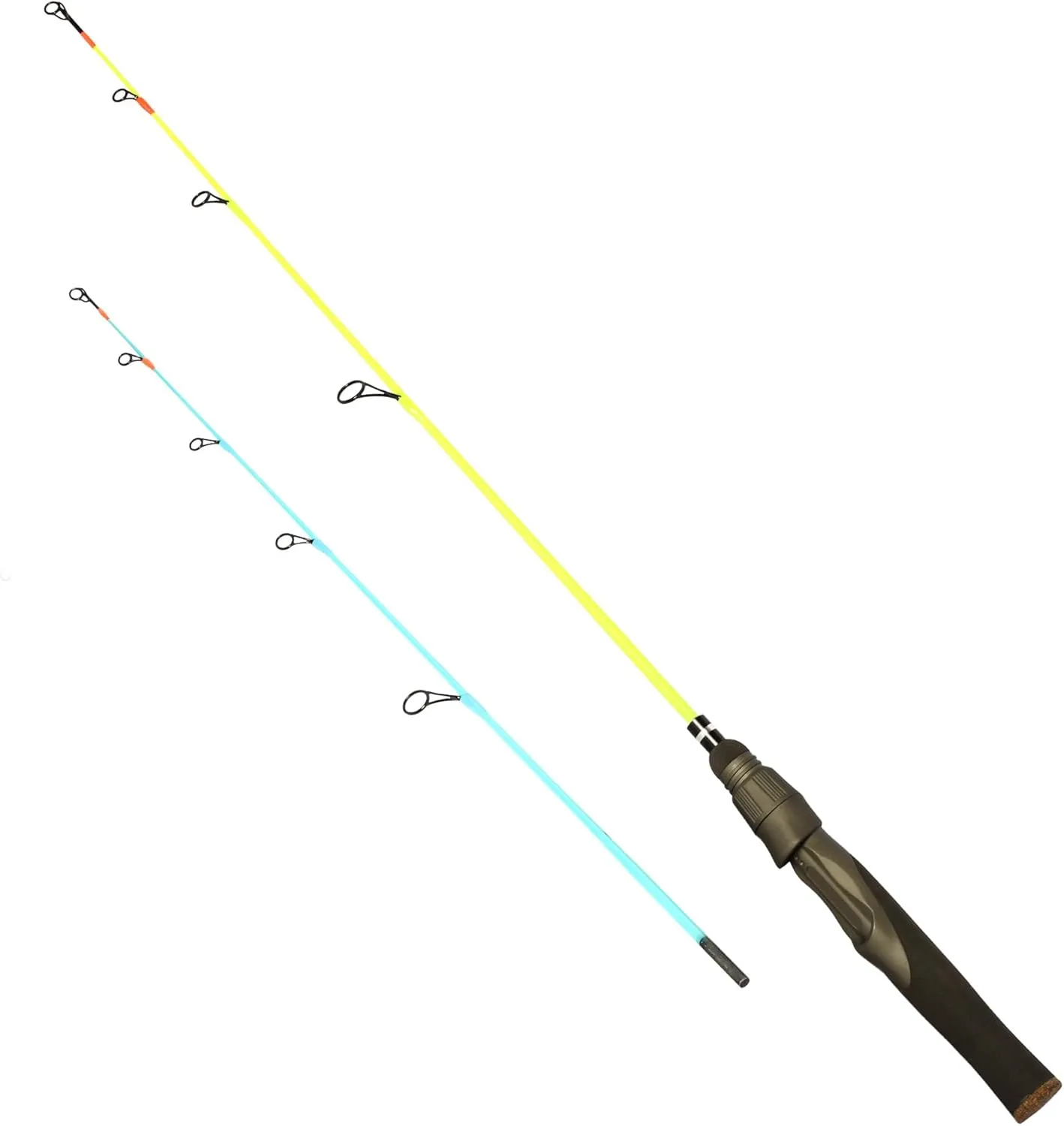Graphite Fishing Rod Multi-Power 25/29 Inch, Fluorescent Tip, Carbon Fiber Medium to Heavy Fishing Rods, Anti-Tangle Guides, Portabl Travel Fishing Pole for Trout, Walleye, and Panfish
