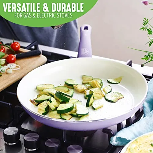 GreenLife Soft Grip Healthy Ceramic Nonstick 7" and 10" Frying Pan Set, Non Toxic PFAS & PFOA-Free, Dishwasher Safe, Egg Omelet Skillet, Cookware for Easy Cooking, Kitchen Essentials, Turquoise