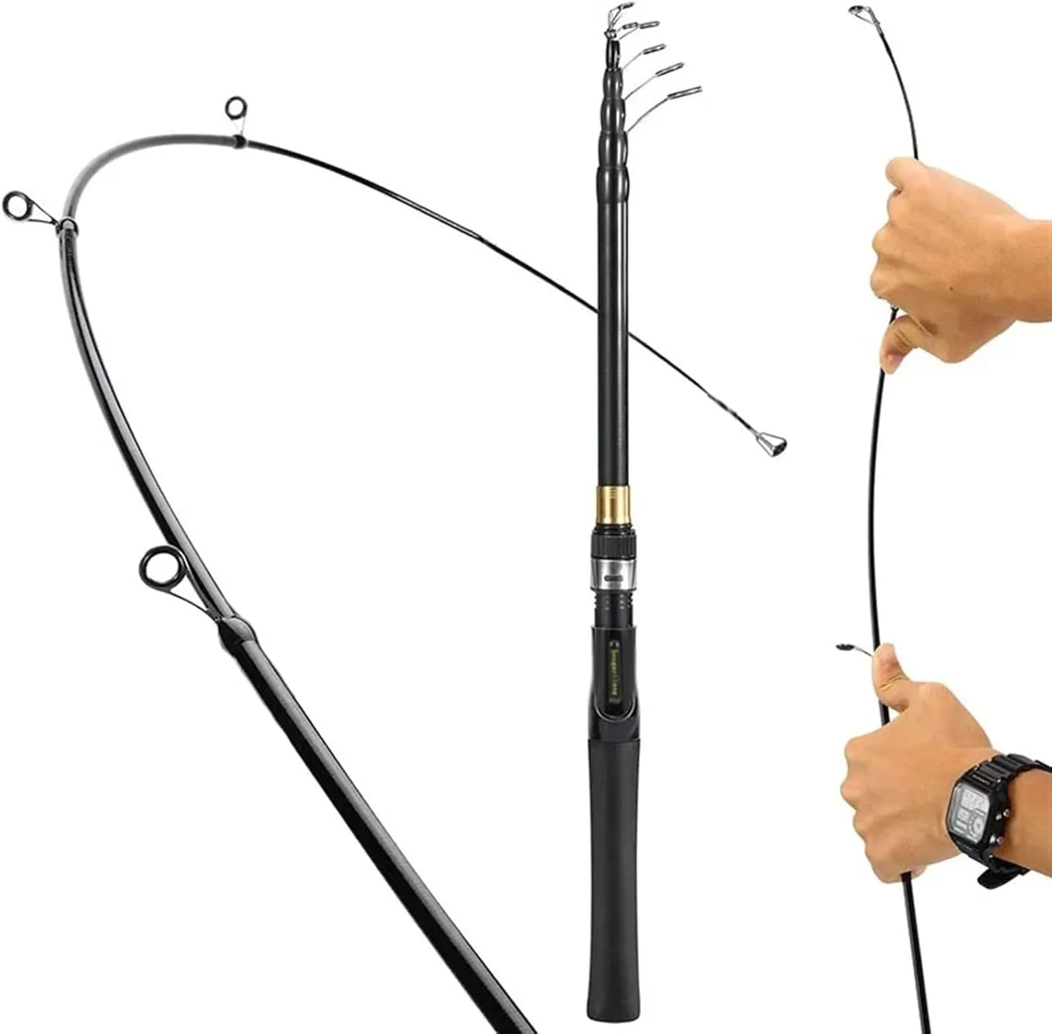 GRFIT Fishing Rod Portable Telescopic Rod 1.8M/2.1M/2.4M Ultralight Carbon Fiber Fishing Rod Fishing Rod with Lure Fishing Tackle Portable Fishing Rod