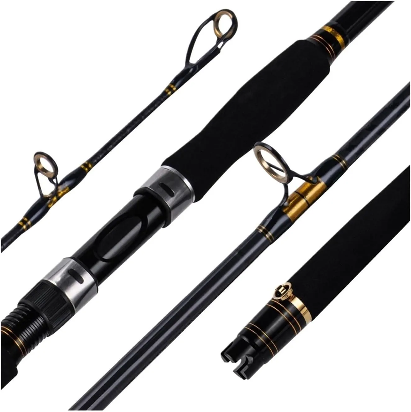 GRFIT Fishing Rod Rod 1.8m 2.1m 3 Sections Hard 24T Carbon Fiber Ultralight Travel Rod X-Fast Ocean Boat Fishing Rod Portable Fishing Rod