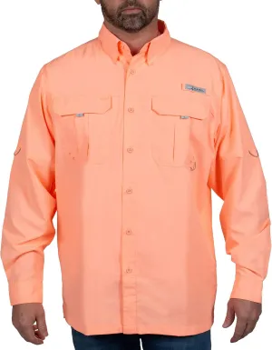 HABIT Men's Fourche Mountain Long Sleeve River Guide Fishing Shirt - UPF 40  UV Protection