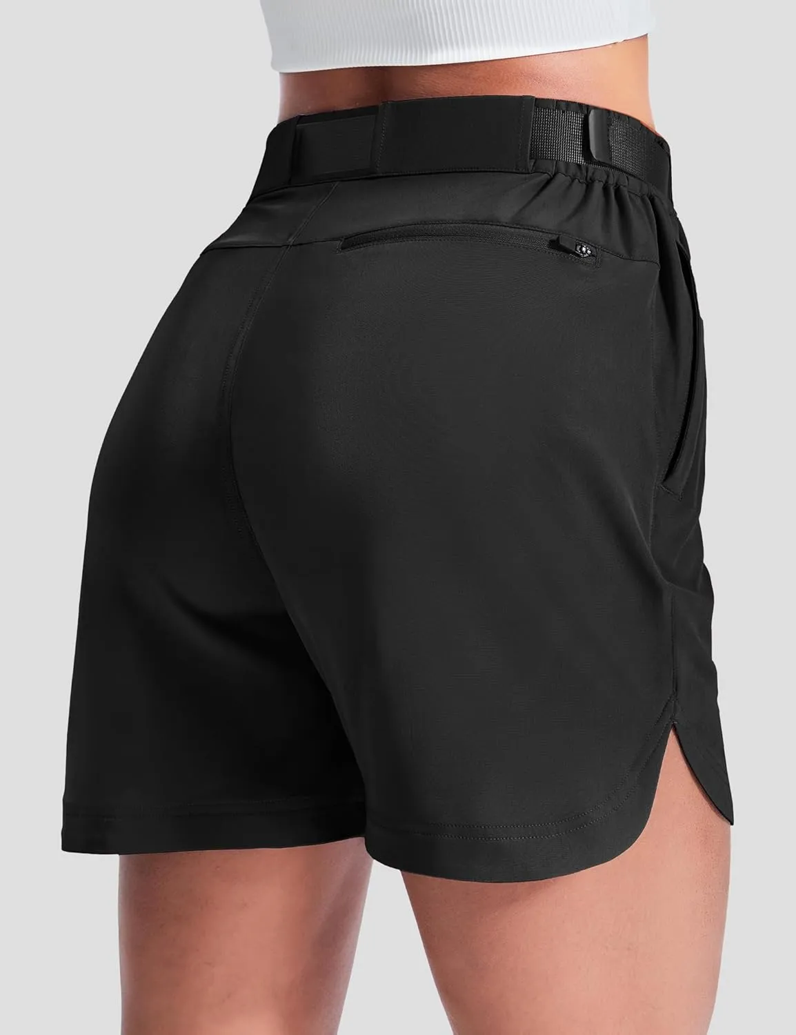 Haimont Women’s Hiking Shorts 5 inch with Pockets and Belt Quick Dry Stretch Lightweight Camping Travel Outdoor Shorts