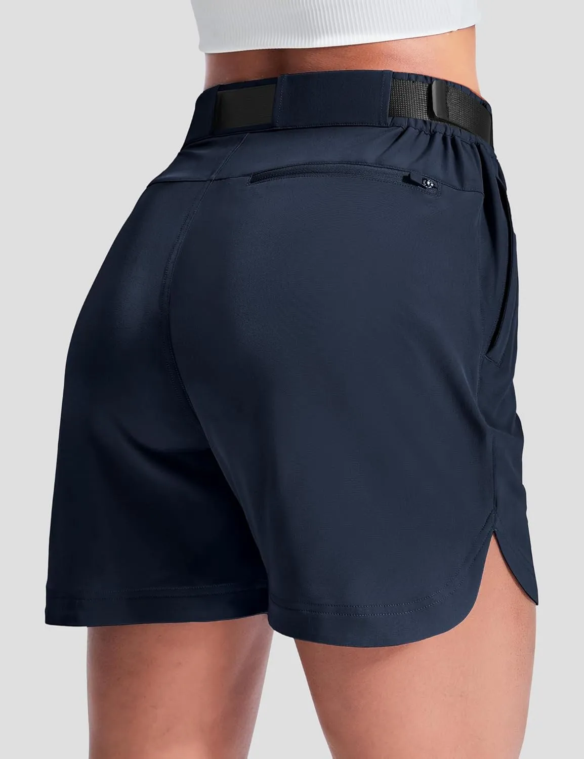 Haimont Women’s Hiking Shorts 5 inch with Pockets and Belt Quick Dry Stretch Lightweight Camping Travel Outdoor Shorts