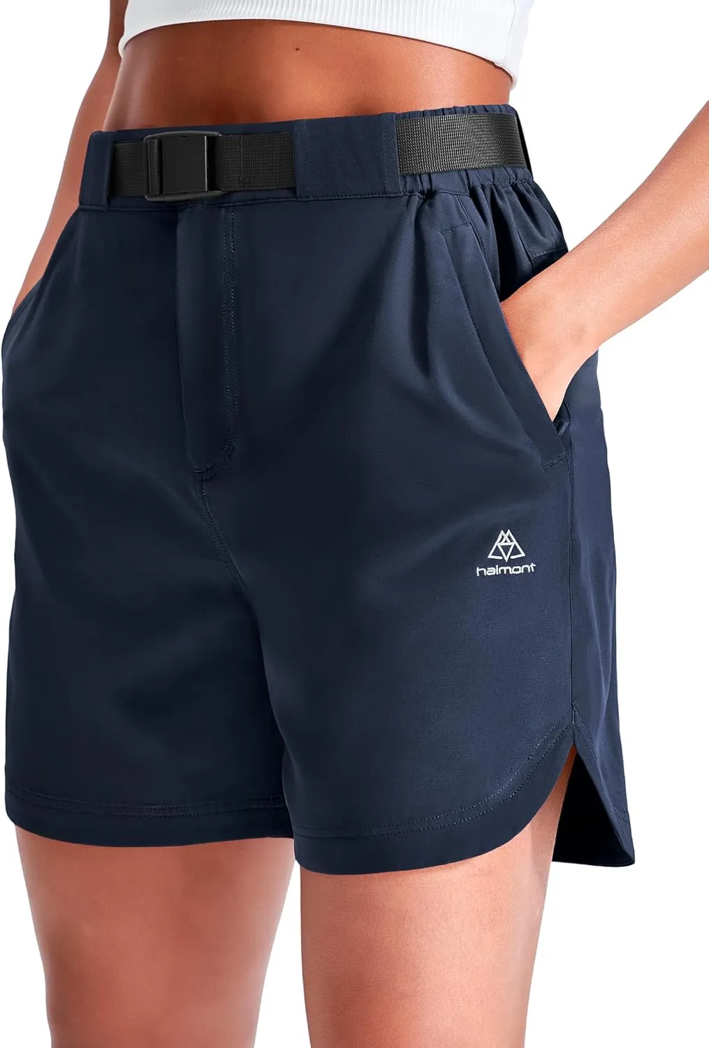 Haimont Women’s Hiking Shorts 5 inch with Pockets and Belt Quick Dry Stretch Lightweight Camping Travel Outdoor Shorts