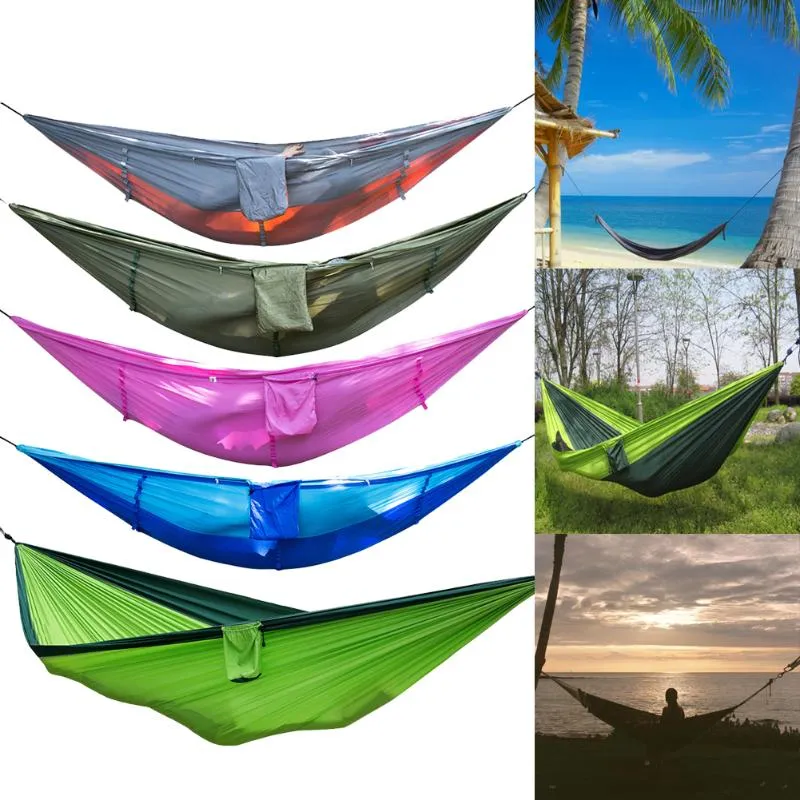 Hammock 260x140cm Camping With Mosquito Net Nylon, Hanging Bed, Sleeping Swing