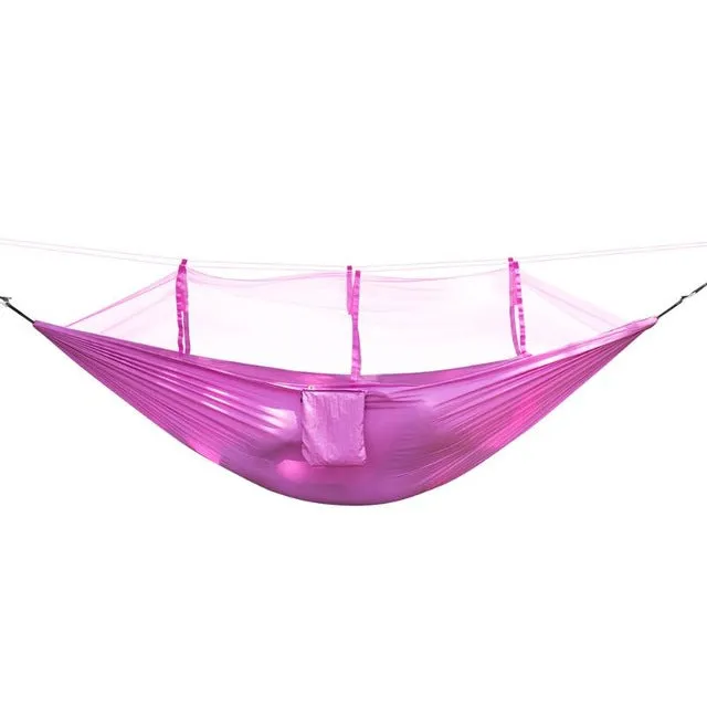 Hammock 260x140cm Camping With Mosquito Net Nylon, Hanging Bed, Sleeping Swing