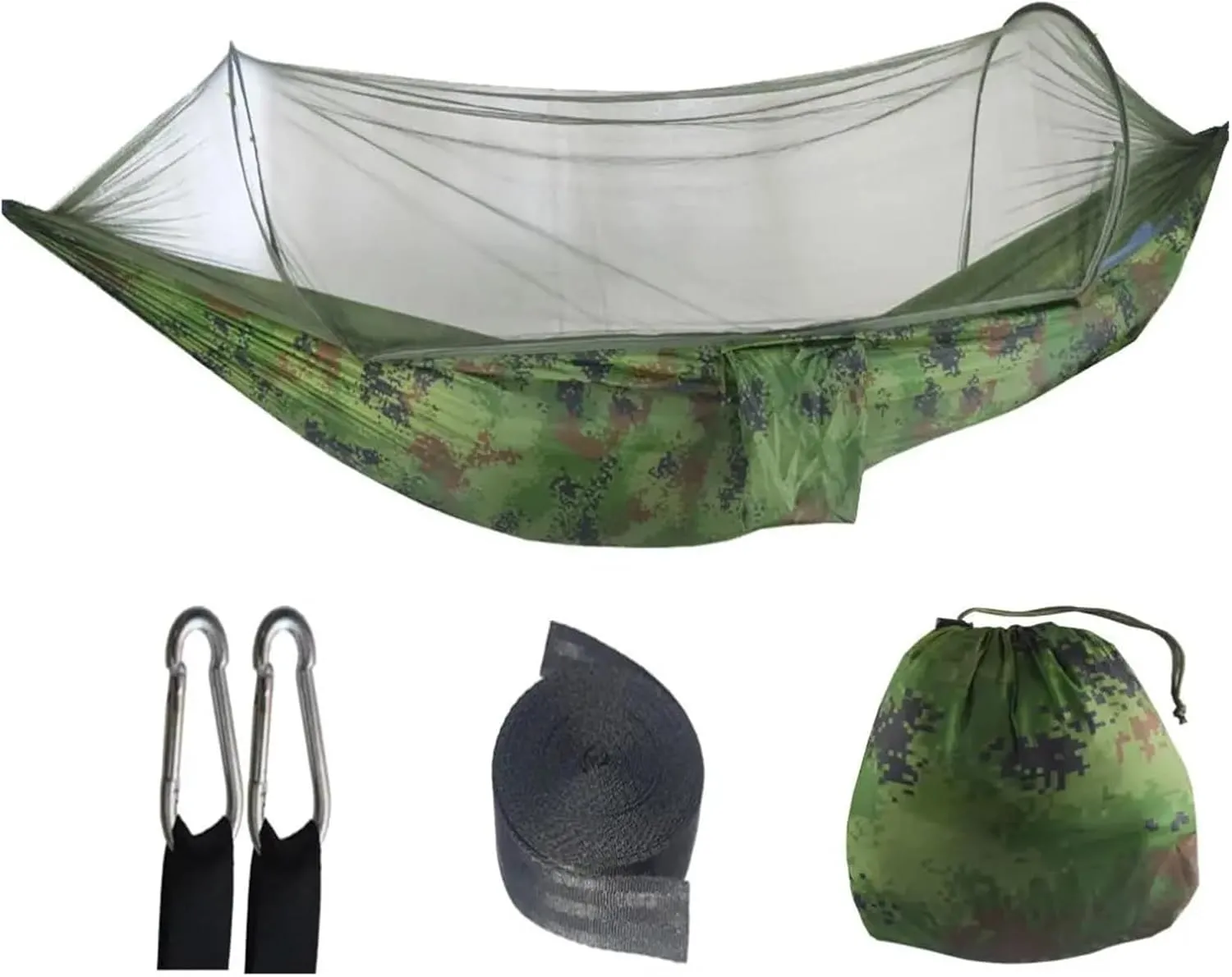 Hammock Automatic Quick Opening Mosquito net Hammock 250 * 120CM Camping Essentials(Camouflage)