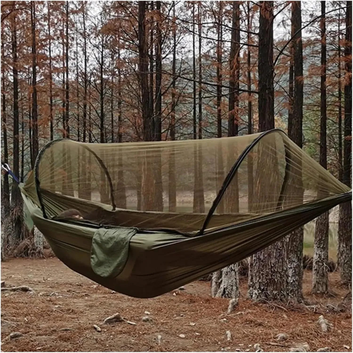 Hammock Automatic Quick Opening Mosquito net Hammock 250 * 120CM Camping Essentials(Camouflage)