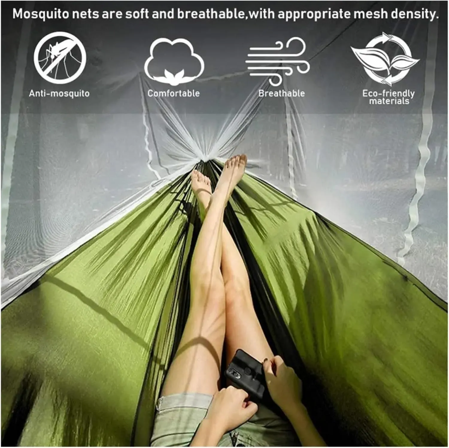 Hammock Automatic Quick Opening Mosquito net Hammock 250 * 120CM Camping Essentials(Camouflage)