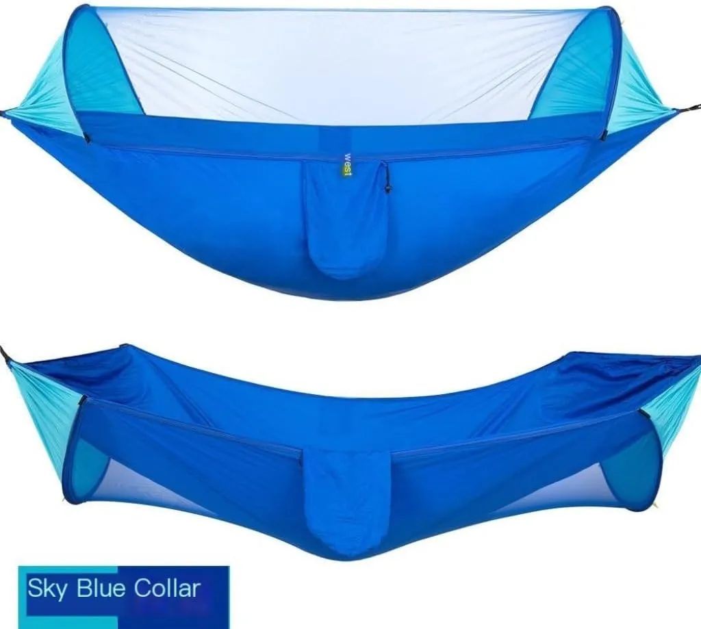 Hammock Automatic Quick-Opening Mosquito Net Hammock Camping Outdoor Sunshade Anti-Mosquito Hammock Tent Indoor Swing Hammocks for Outside(Green)