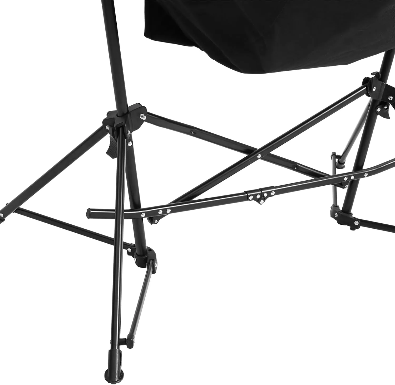 Hammock Camping Chair, Folding Portable Rocking Chair, Aluminum Alloy Adjustable Back Swinging Chair with Pillow Cup Holder, Recliner with Carry Bag for Outdoor Travel Lawn Backyard (1, Black)
