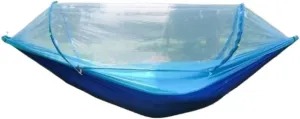 Hammock Mosquito Net Hammock Automatic Anti-Rollover Parachute Boni Silk Spinning Outdoor Strap Swing Chair Summer Hammocks for Outside(Blue)
