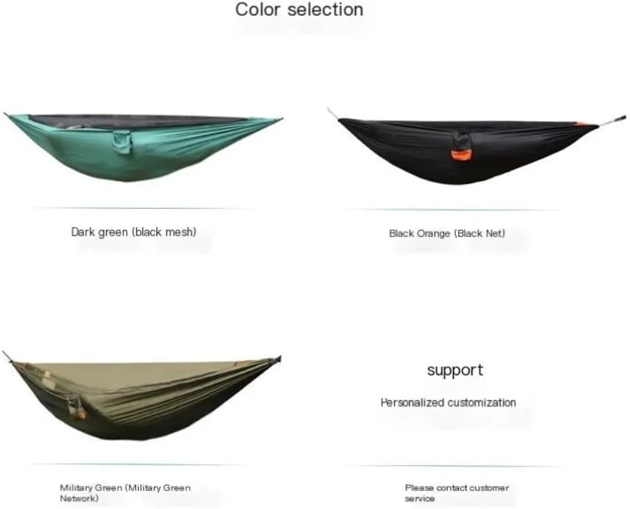 Hammock Mosquito Net Hammock Outdoor Nylon Double Hammock Encrypted Mesh Automatic Quick-Open Mosquito Net Hammock Hammocks for Outside(Orange)