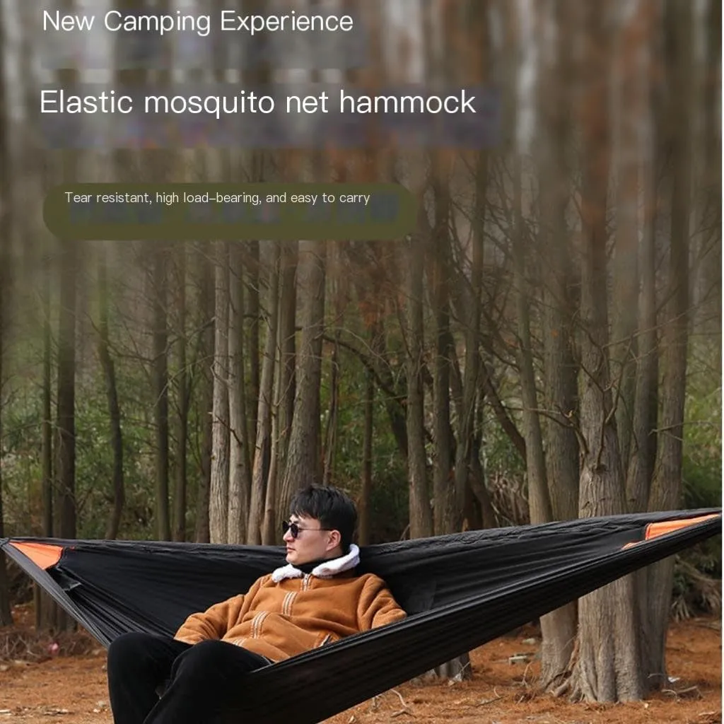 Hammock Mosquito Net Hammock Outdoor Nylon Double Hammock Encrypted Mesh Automatic Quick-Open Mosquito Net Hammock Hammocks for Outside(Orange)