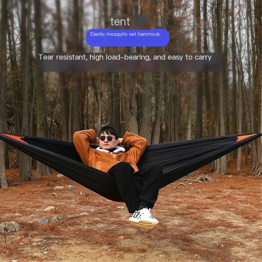 Hammock Mosquito Net Hammock Outdoor Nylon Double Hammock Encrypted Mesh Automatic Quick-Open Mosquito Net Hammock Hammocks for Outside(Orange)