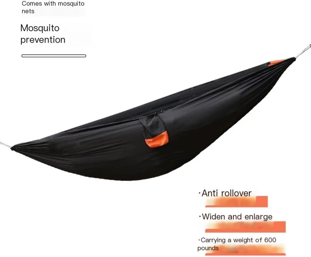 Hammock Mosquito Net Hammock Outdoor Nylon Double Hammock Encrypted Mesh Automatic Quick-Open Mosquito Net Hammock Hammocks for Outside(Orange)