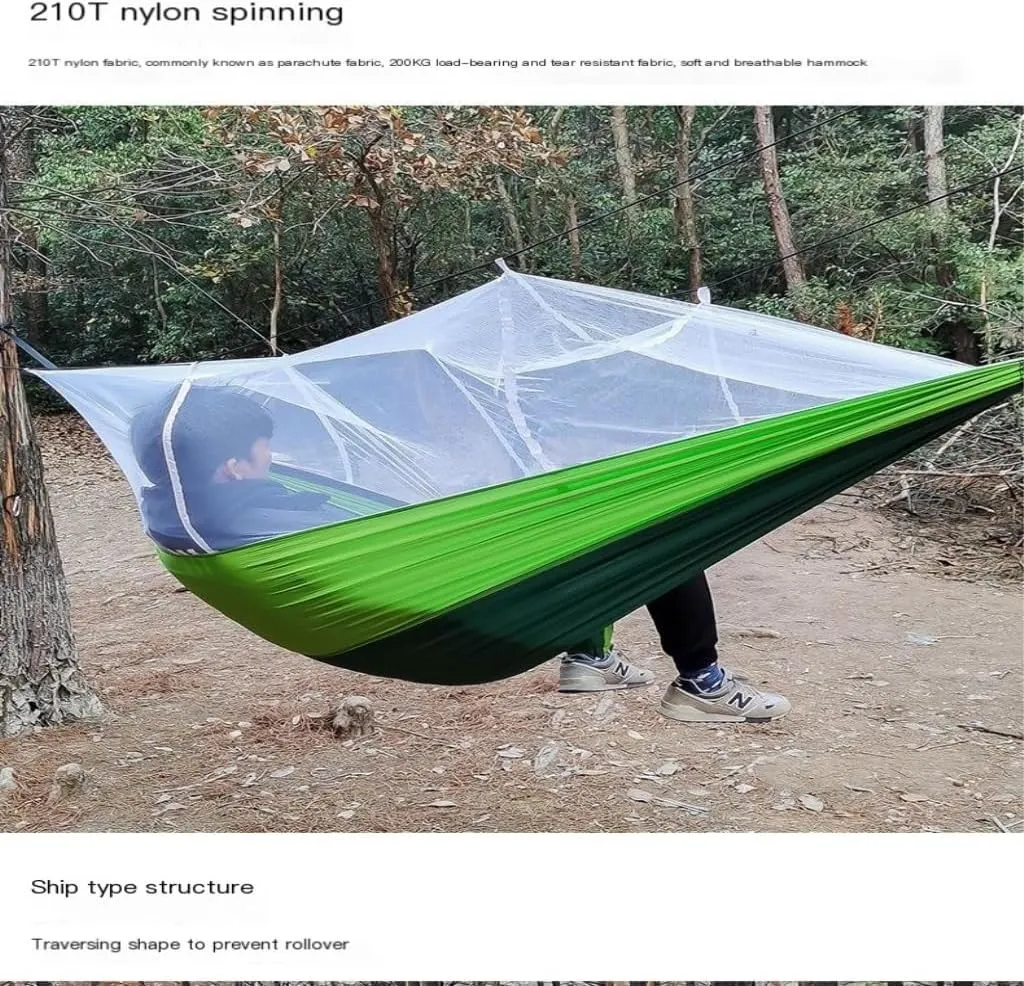 Hammock Multifunctional Outdoor Hammocks, with Mosquito Net, Enjoy a Comfortable Camping Time Hammocks for Outside(White)