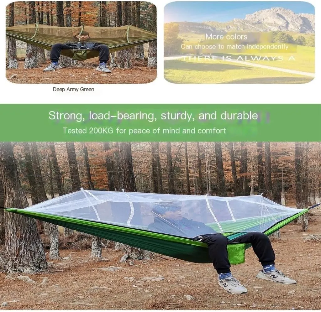 Hammock Multifunctional Outdoor Hammocks, with Mosquito Net, Enjoy a Comfortable Camping Time Hammocks for Outside(White)