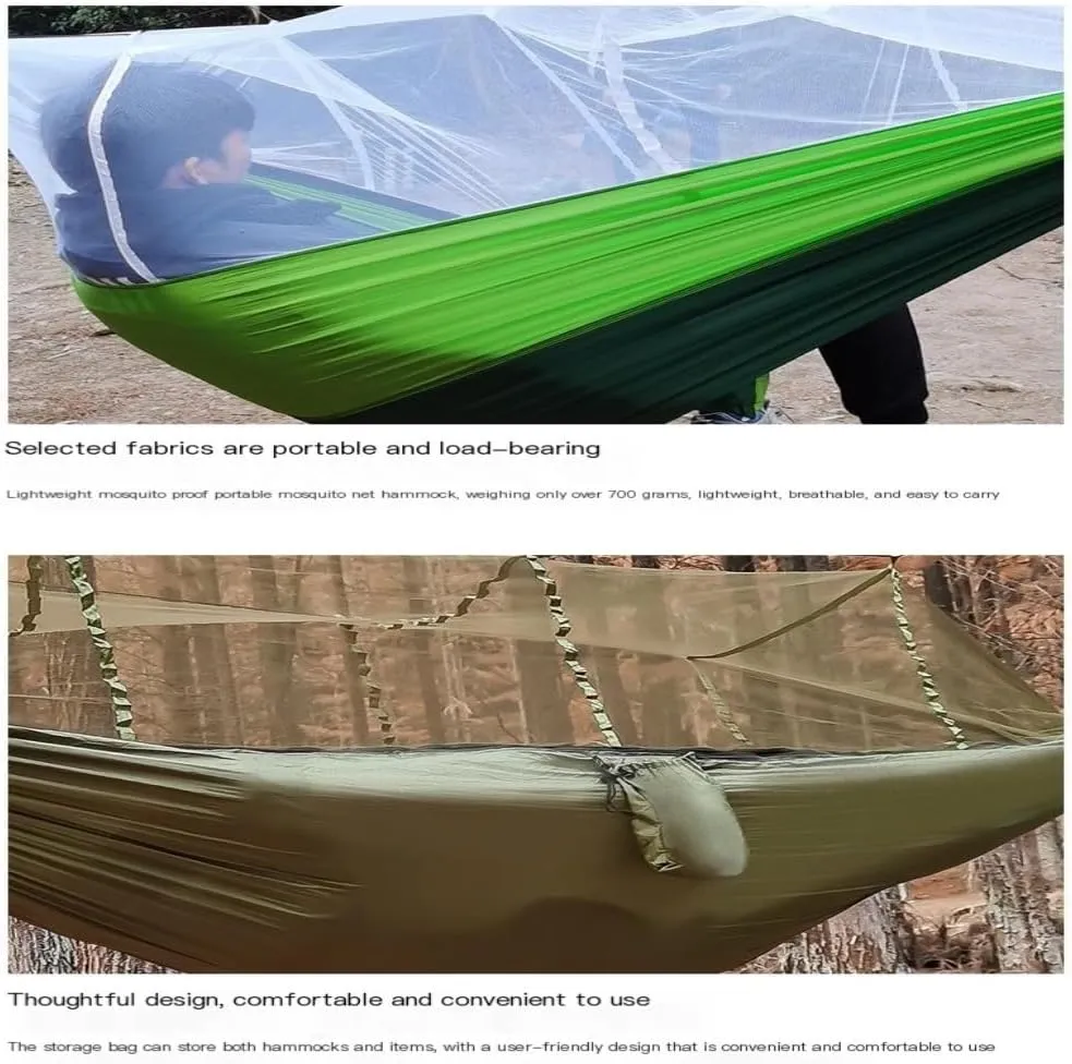 Hammock Multifunctional Outdoor Hammocks, with Mosquito Net, Enjoy a Comfortable Camping Time Hammocks for Outside(White)