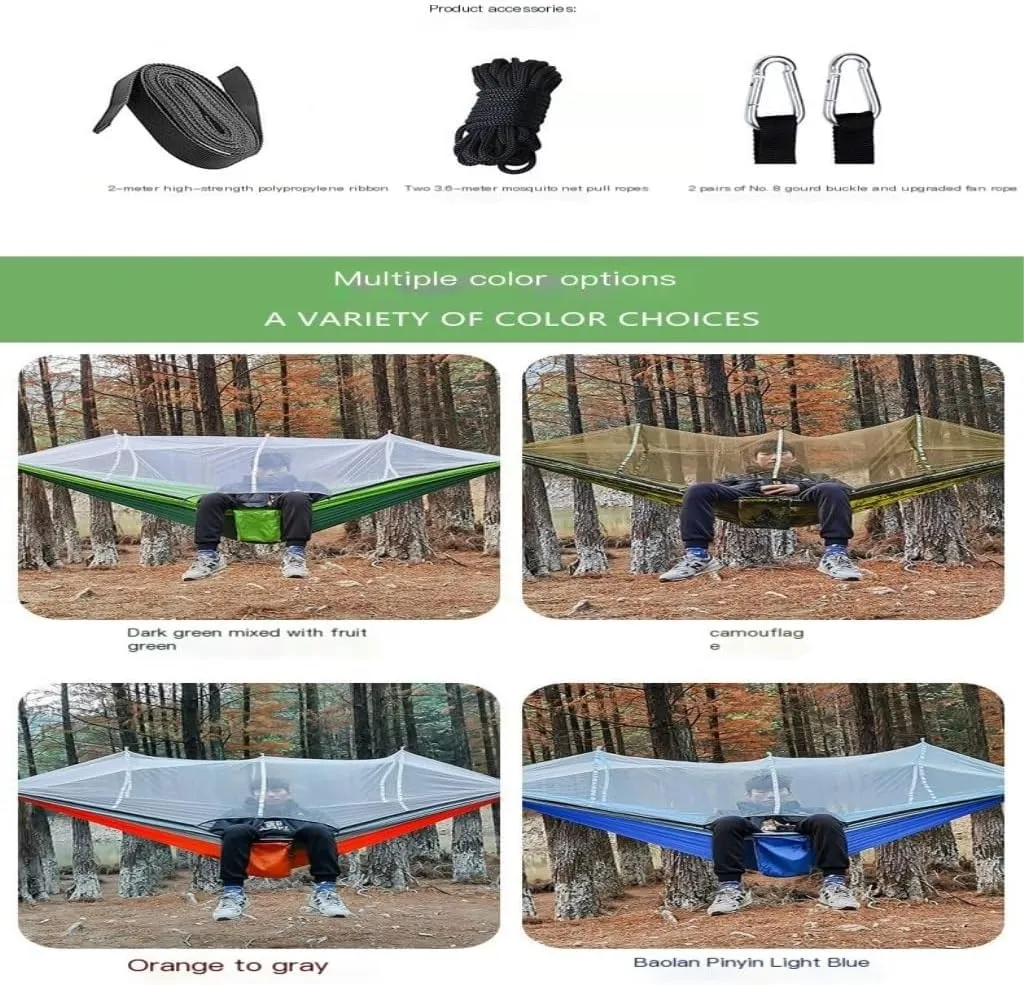 Hammock Multifunctional Outdoor Hammocks, with Mosquito Net, Enjoy a Comfortable Camping Time Hammocks for Outside(White)