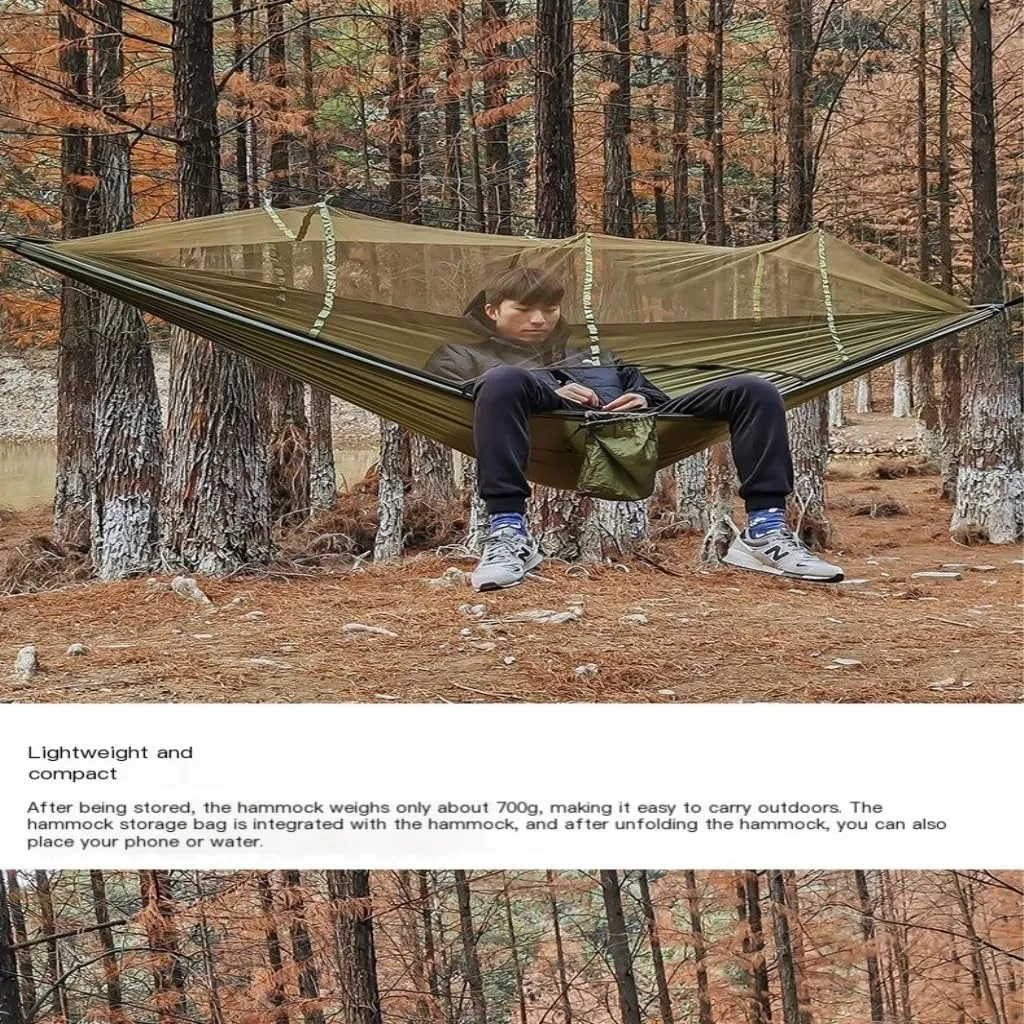 Hammock Multifunctional Outdoor Hammocks, with Mosquito Net, Enjoy a Comfortable Camping Time Hammocks for Outside(White)