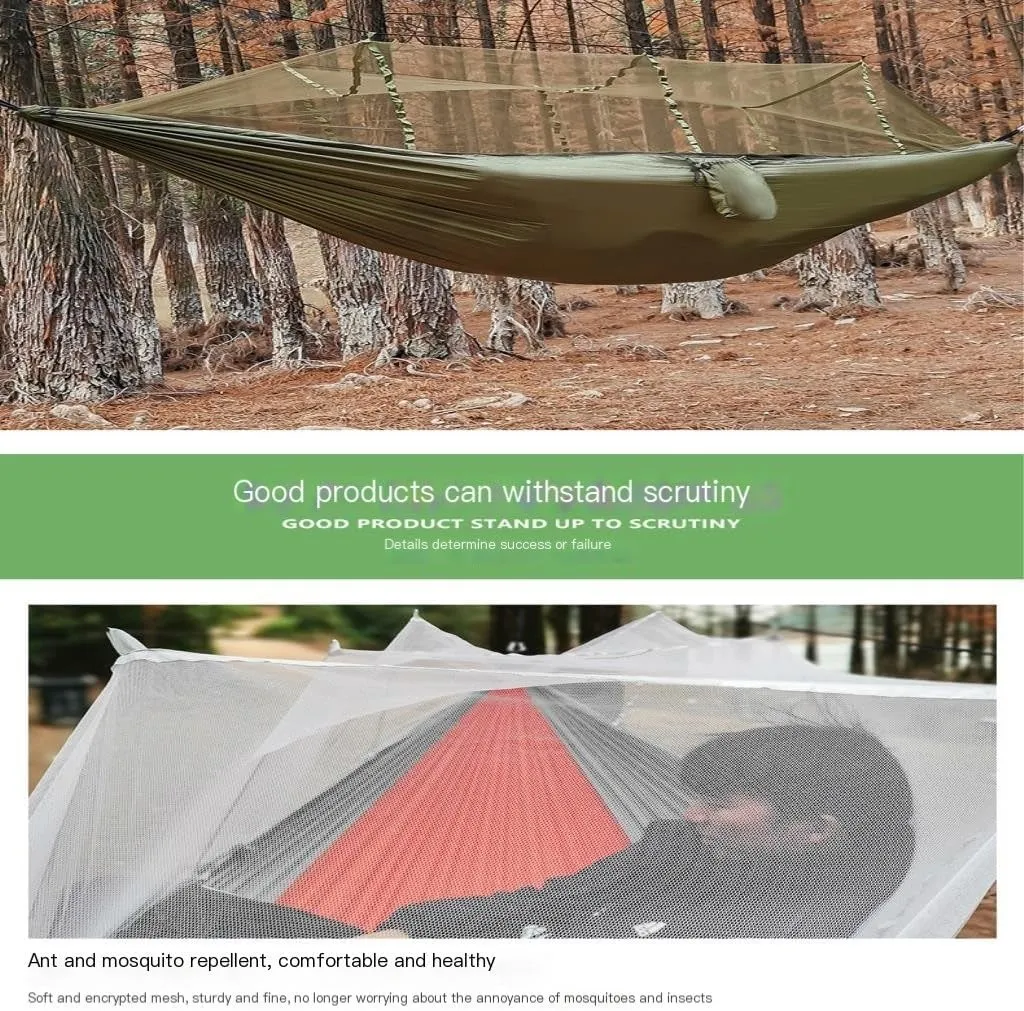Hammock Multifunctional Outdoor Hammocks, with Mosquito Net, Enjoy a Comfortable Camping Time Hammocks for Outside(White)