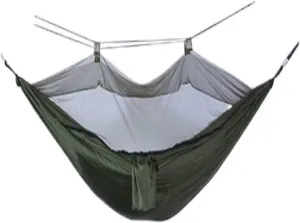 Hammock Outdoor Camping Mosquito Net Hammock Nylon Parachute Cloth Hammock with Mosquito Net Outdoor Swing Hammock Hammocks for Outside(E)