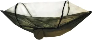 Hammock Outdoor Fully Automatic Quick-Opening Hammock with Mosquito Net, Outdoor Nylon Cloth Camping Pole Hammock Hammocks for Outside(Brown)
