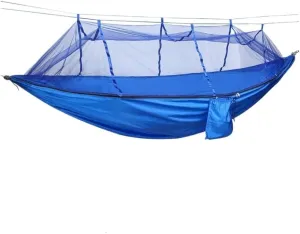 Hammock Outdoor Parachute Wholesale Hammock with Mosquito Net Anti-Mosquito Nylon Single Double Camping Hammock Hammocks for Outside(Blue)