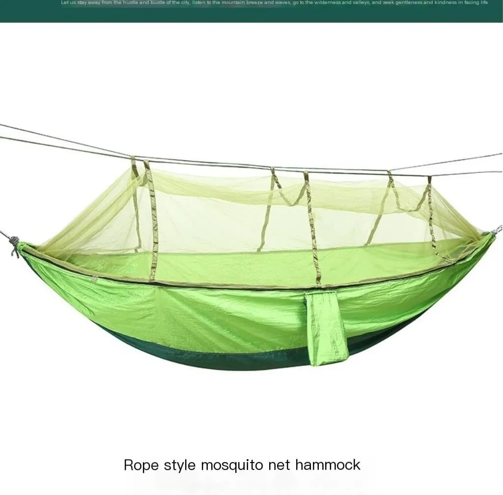 Hammock Outdoor Parachute Wholesale Hammock with Mosquito Net Anti-Mosquito Nylon Single Double Camping Hammock Hammocks for Outside(Blue)