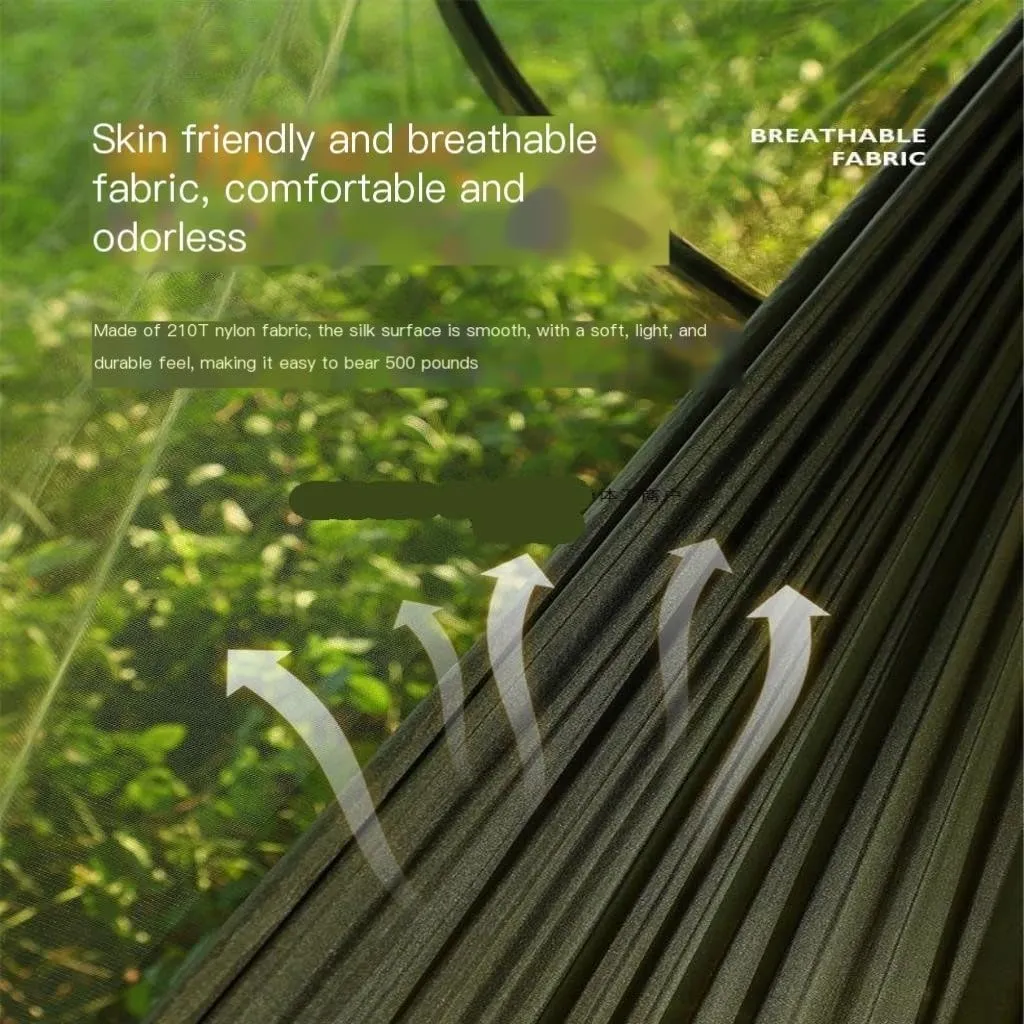 Hammock Quick-Open Mosquito Net Hammock Outdoor Anti-Rollover Single and Double Outdoor Camping Anti-Mosquito Hammocks for Outside(Blue,A)