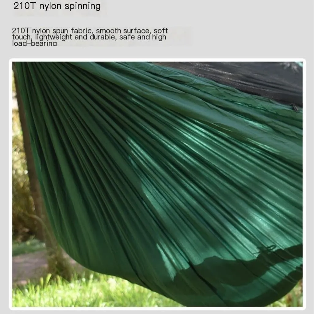 Hammock Ultra-Light Nylon Double Hammock Parachute Cloth Anti-Rollover Elastic Band Encrypted Mosquito Net Hammock Hammocks for Outside(F)