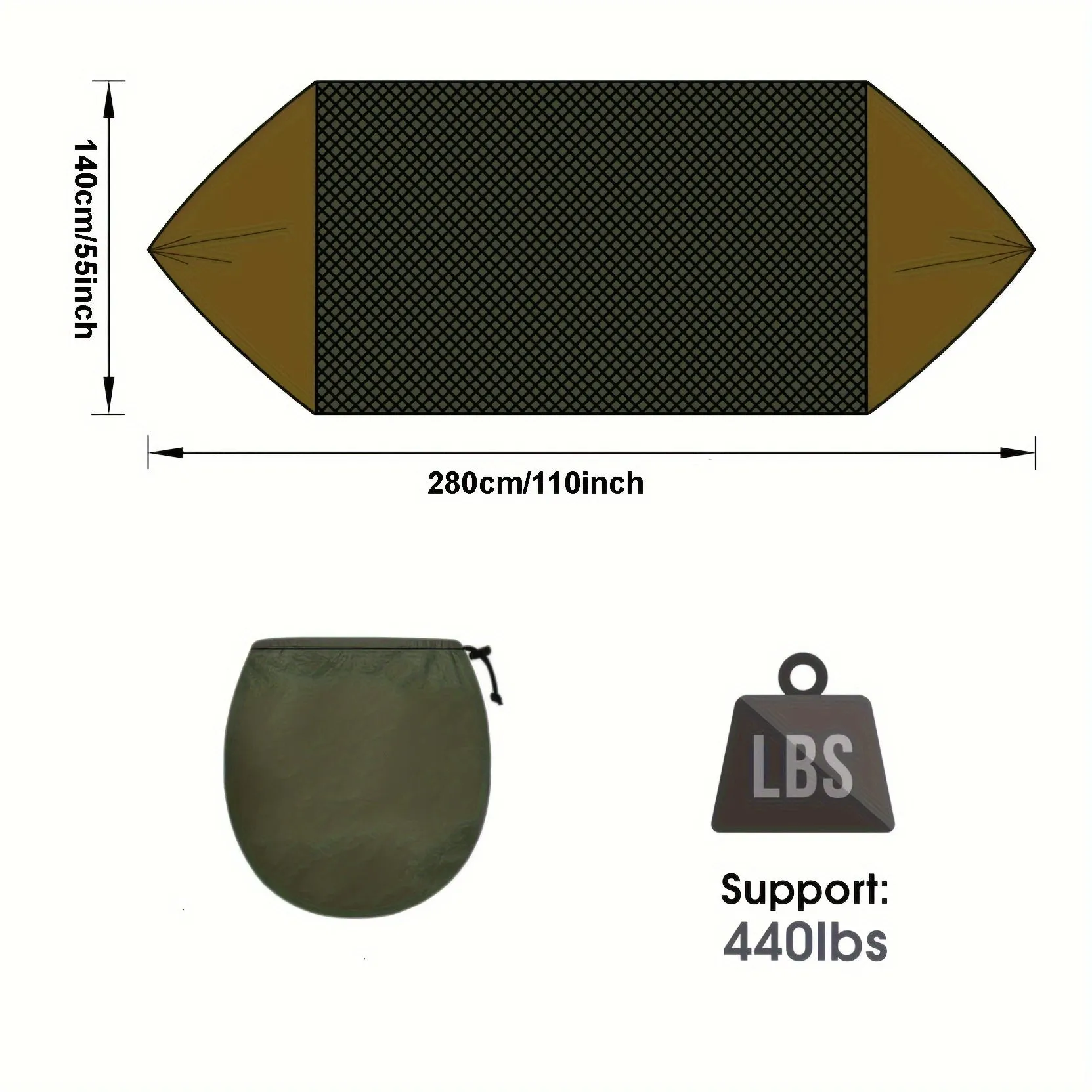 Hammock with Built-In Mosquito Net - Perfect for Outdoor Camping, Backpacking & Hiking
